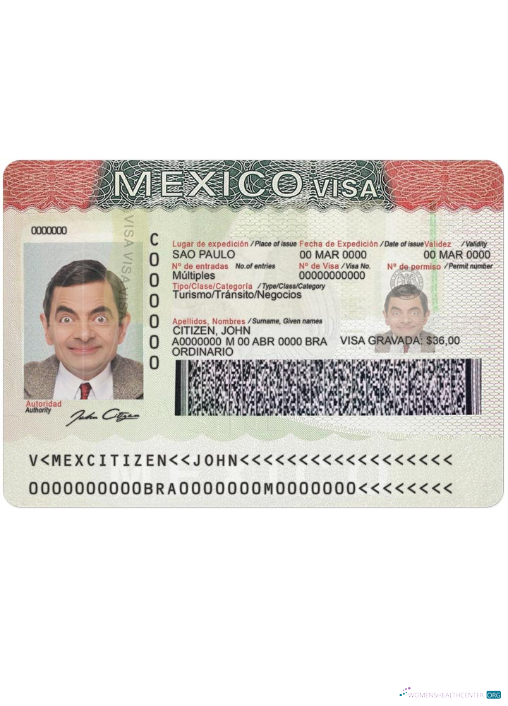 Download Mexico visa Photoshop template